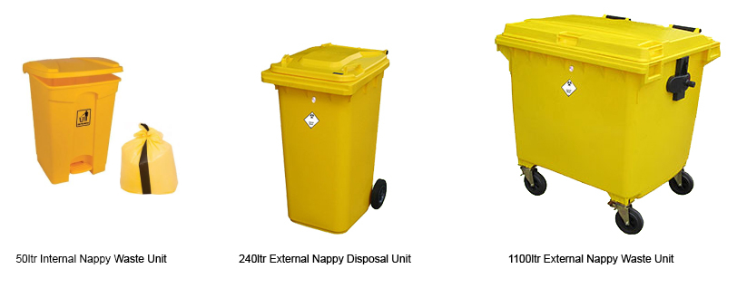 Nappy Disposal Bins Indoor and Outdoor